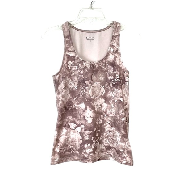 Athleta Floral Light Vintage Rose Workout Athletic Tank - SZ S - Picture 1 of 7